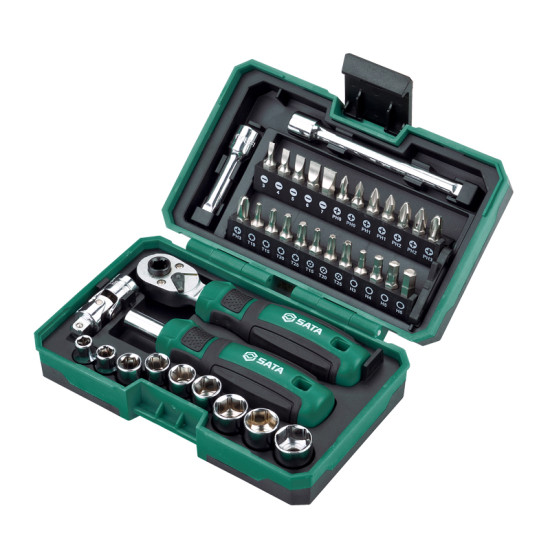 ชุดด้ามขันฟรีและไขควง 38 ชิ้น SATA 05498 ชุดด้ามขันฟรีและไขควง 38 ชิ้น SATA 05498